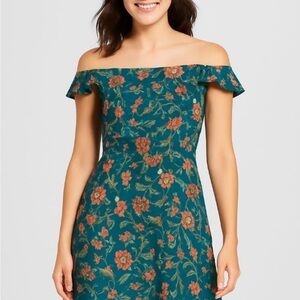 Xhilaration women’s green floral sundress size medium